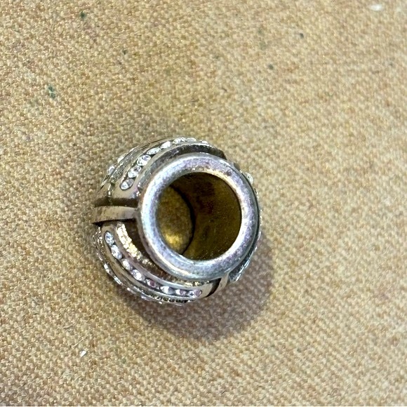 Brighton Alpha Bead letter M Silver with crystals Retired - Picture 3 of 5